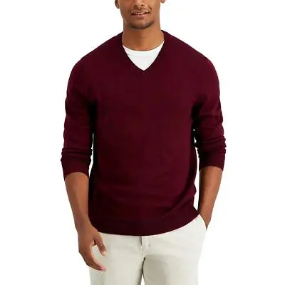 Club Room Mens Wool Blend V-Neck Pullover Sweater BHFO 9476 • $26.50