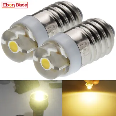 Warm White E10 Base Minuature LED Bulb 1.5v 2.2v 2.4v 3v Screw 0.5W White Lamp • $7.99