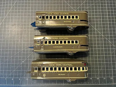 Marx Train 3 RARE ARMY GREEN MERCURY PASSENGER CARS Detroit Cleveland US Mail • $149.95