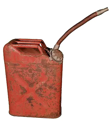 Vintage Military Red Metal 5 Jerry Can USMC With Spout Plus Cap • $69.49