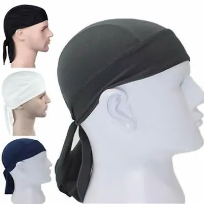 Cooling Du Rag Do Head Wrap Hat Sweat Wicking Motorcycle Sweatband Skull Cap US • $5.87