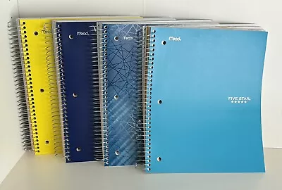 Lot Of 4 Mead Five Star 5 SUBJECT Notebook 200 Sheets. Never Been Used • $22.99