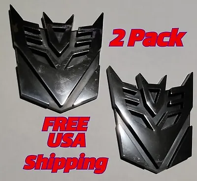 2 X Transformers 3 Inch Car 3D Emblems Decepticon Badge Logo Sticker • $12.49