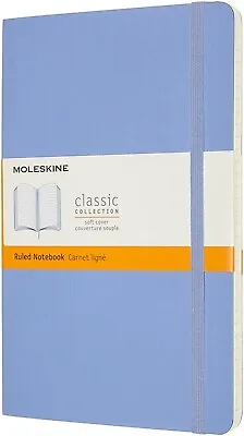 Moleskine Classic Notebook Soft Cover Large Ruled/Lined Hydrangea Blue 192 Pages • $19.98