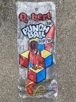 VINTAGE TOY  Q*Bert  PUNCH BALL NEW OLD STOCK GOTTLIEB  Red 1983 • $89.95