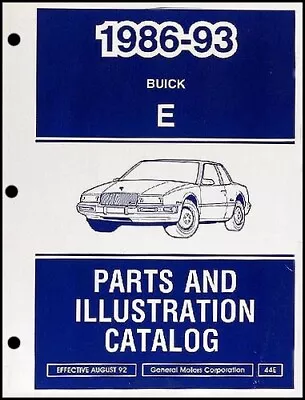 Buick Reatta And Riviera Parts Book 1988 1989 1990 1991 1992 1993 Part Catalog • $219