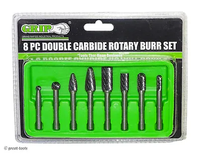 GRIP CARBIDE BURR SET – Double Cut Burrs Metal Grinding Bits Rotary File Tool • $69