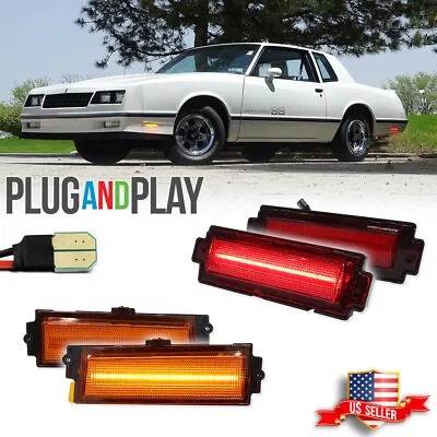 For 1981-1988 Chevy Monte Carlo SS Amber LED Front & Red Rear Side Marker Lights • $79.99
