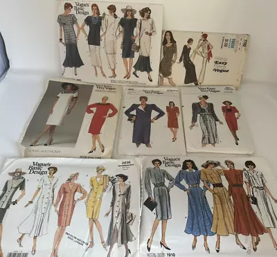 Vintage Vogue Women Misses Sewing Patterns Lot Of 7 Womens Dresses • $10