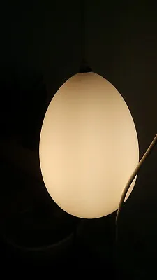 Vtg Mid Century Matte White Globe Swag Pendant Light Lamp • $299.99