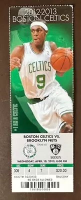 Boston Celtics 4/10/2013 NBA Ticket Stub Vs Brooklyn Nets • $6.95