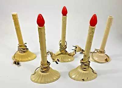 Vintage Electric Christmas Window Candles Plastic Lights Taiwan Set 5 1970s/80s • $21.24