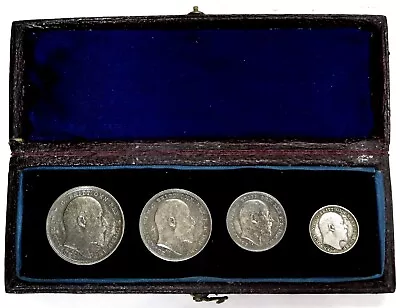 1903 Great Britain Edward Vii Maundy Money 4 Coin Box Set  • $300