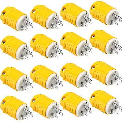 16 Pcs Extension Cord Ends 15A 125V 2 Pole 3 Wire Heavy Duty Replacement Male... • $48.12