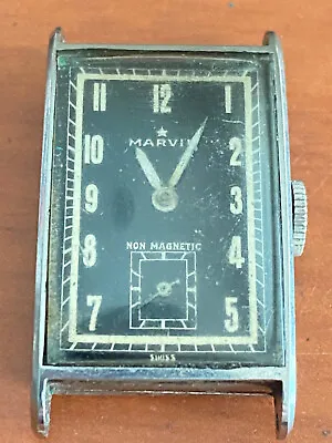 Vintage Sharp Men's Marvin Wrist Watchblack Dialbroken Staff And Maincal. 610 • $50