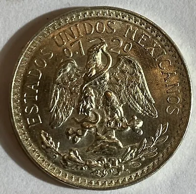 1944 Mexican 50 Centavos (1/2 Peso) Coin . 720 Silver Cap And Rays BU • $16.99
