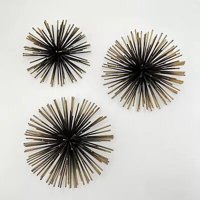 MCM Atomic Metal Wall Decor Starburst Sea Urchin Set Of 3 • $30