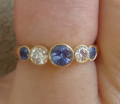 $6300 Untreated Blue Ceylonese Sapphire Diamonds 18k Yellow Gold Ring  967 • £1340.31