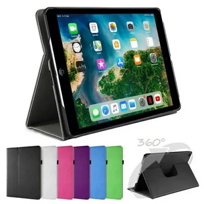 360° Swivel Deluxe Protective Case IPAD Air 1 Smart Leather Cover Stand Foil • £16.24