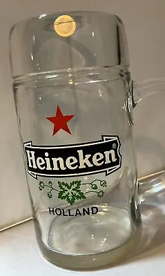 Heineken Holland Large Glass Mug Big Tall Beer Rare Stein 8 Inch Vintage • $25