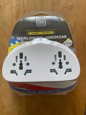 Travel Adapter Worldwide - Americas Earthed Grounded USB Ports New In Box • £0.99