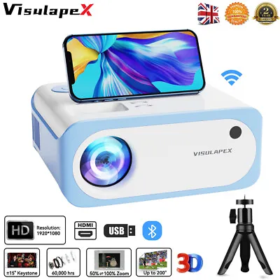 Mini Portable 4K Projector 10000LMS 1080P 5G WiFi Bluetooth Video Home Theater  • £59.01