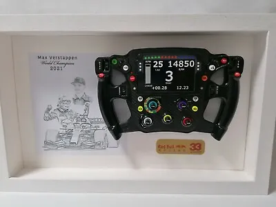 MAX VERSTAPPEN_ F1 2021 WORLD CHAMPION_steering Wheel With Pencil Sketch. • $435.17