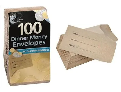 Small Brown Money Envelopes Children School Wages Petty Cash Dinner Seeds Beads • £14.49
