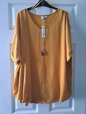Ladies Mustard Classic Top With Necklace. BNWT Size 16 • £10
