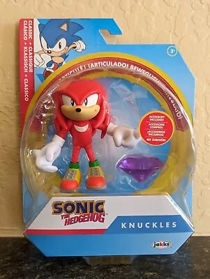 JAKKS Pacific Sonic The Hedgehog Figure CLASSIC KNUCKLES With Chaos Emerald NEW • $29.99