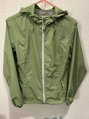 Eddie Bauer Nylon-Polyester Wind-Rain Jacket Zip Pockets Hooded Woman’s M • $5.50