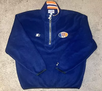 CHICAGO BEARS Embroidered 1/4 Zip Starter Fleece Pullover Jacket Vintage NFL 2XL • $29.99