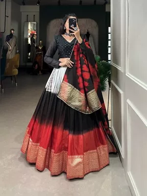 Indian Ethnic Lehenga Choli Chanderi Designer Chaniya Choli Women Wedding Wear • $119.90