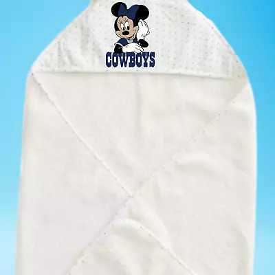 Handmade Personalized Minnie Mouse Cowboys Inspired Baby Hooded Bath Towel • $13.99