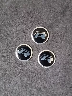 3 X 14mm Black VW R-Line Fob Remote Logo Metal Badge Sticker Emblem UK • $10.72