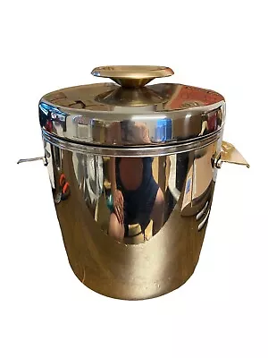 Vintage Ice Bucket West Bend Hot Cold Server Stainless Steel 4 Quart Ice Butler. • $17.60