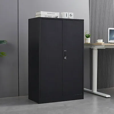 42  Industrial Metal Garage Cabinet W/Large Space2 Doors Small Storage Cabinet • $139.99