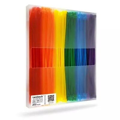 8 Inch Multi-Purpose Assorted Colored Cable Zip Ties 300 Pieces Colorful • $24.65