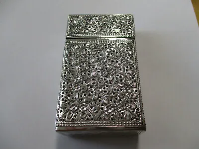 Sterling Silver Cigarette Case Box Vintage Style Art Deco Sterling Silver 925 • $188.30