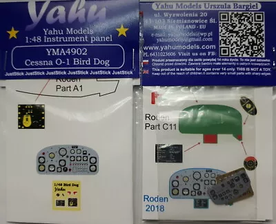 Yahu 1/48 Cessna L-19/O-1 Bird Dog Instrument Panel For Roden Kits • $11.50