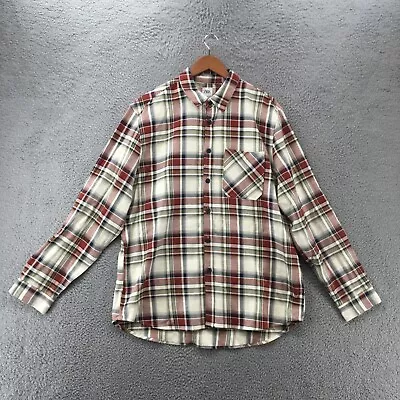 ZARA Casual Button Down Shirt Mens XL Multicolor Plaid Relaxed Fit Long Sleeve • $23.99