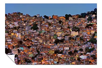 Colourful Architectural Houses In Favela Artistic Poster Wall Art Home Decor • £9