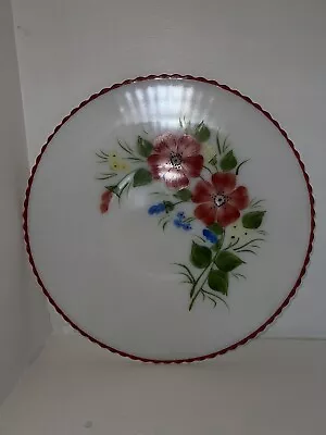 MacBeth Evans Monax Floral & Red Trim Petalware 12  Salver Plate • $13.79