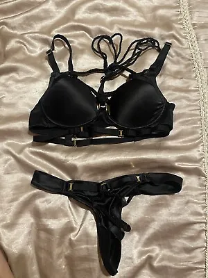 Honey Birdette – Black Shibari Set Bra And Thong – 10C XS • $150