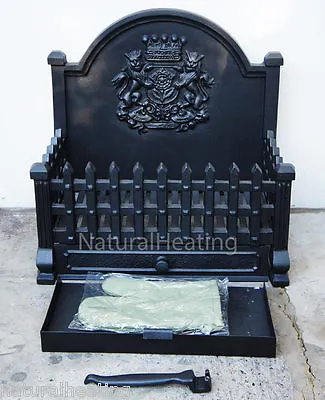 £184.99 • Buy Royal Large Cast Iron Dog Grate Open Fire Basket Fireplace Heavy Log Coal Burner
