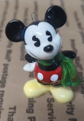 Vintage Walt Disney Mickey Mouse Ceramic Christmas Ornament 3 Inch Japan • $14.99