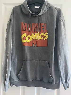 Grey Marvel Comics Hoodie. Size Large. Vintage Style. Autumn Winter Fall • £13