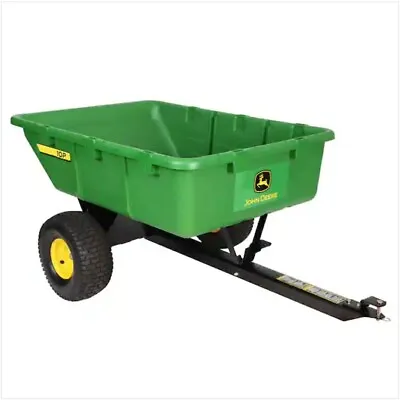 John Deere 650lb 10 Cu. Ft. Tow Behind Poly Utility Cart Haul Mulch Hitch Pin • $476.99