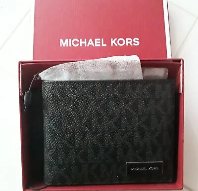 Michael Kors Men's Logo Slim Billfold Wallet In Black • $38