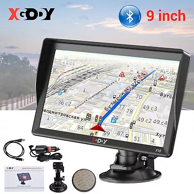 9'' Truck LGV GPS Navigation Lorry Caravan Car SAT NAV Bluetooth FM XGODY X10 • £70.96